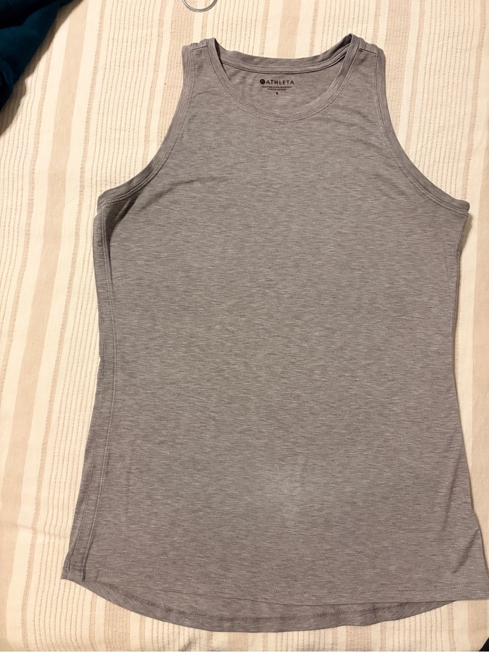 Athleta Gray High Neck Racerback Tank Top Size Small